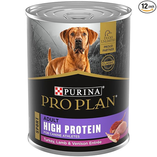 Purina Pro Plan Sport High Protein Turkey, Lamb & Venison Entrée Wet Dog Food - (Pack of 12) 13 oz. Cans