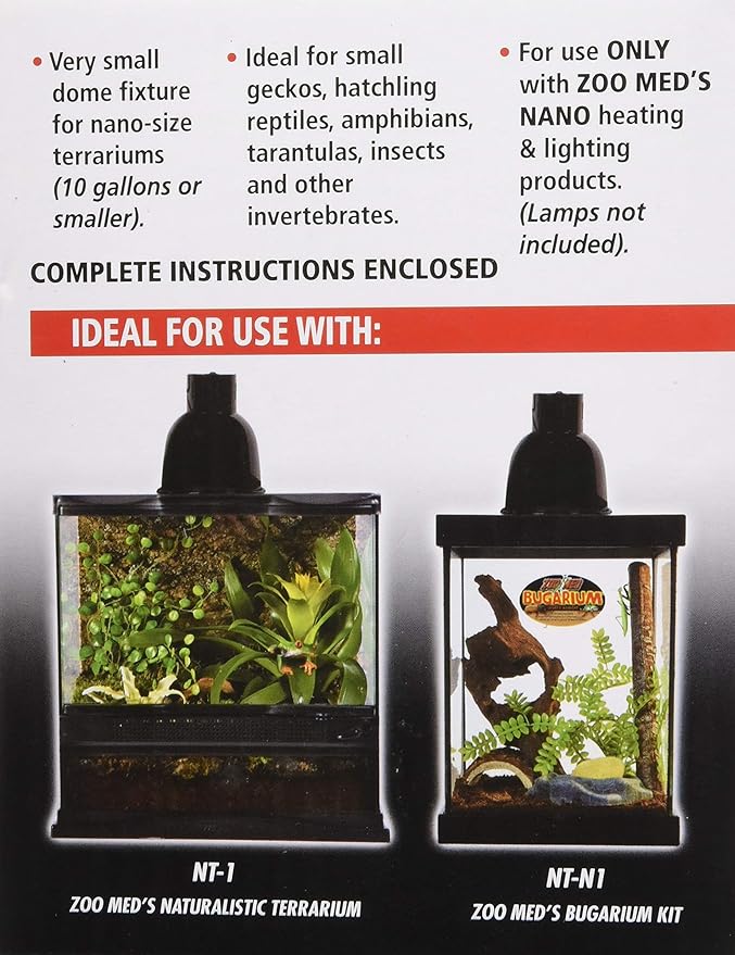 Zoo Med Nano Dome Single Lamp Fixture, 40 Watt