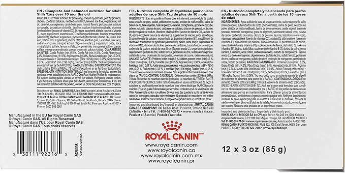 Royal Canin Adult Shih Tzu Wet Dog Food, 3 oz pouch (pack of 12)