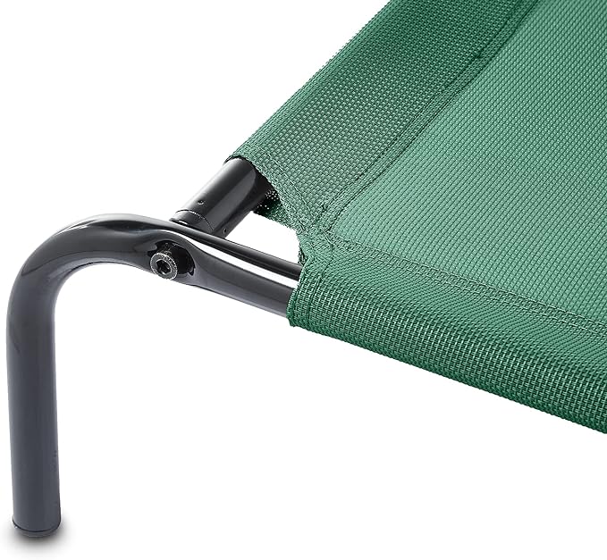 Amazon Basics Cooling Elevated Dog Bed with Metal Frame, Medium, 43"L x 25.6"W x 7.5"Th, Green