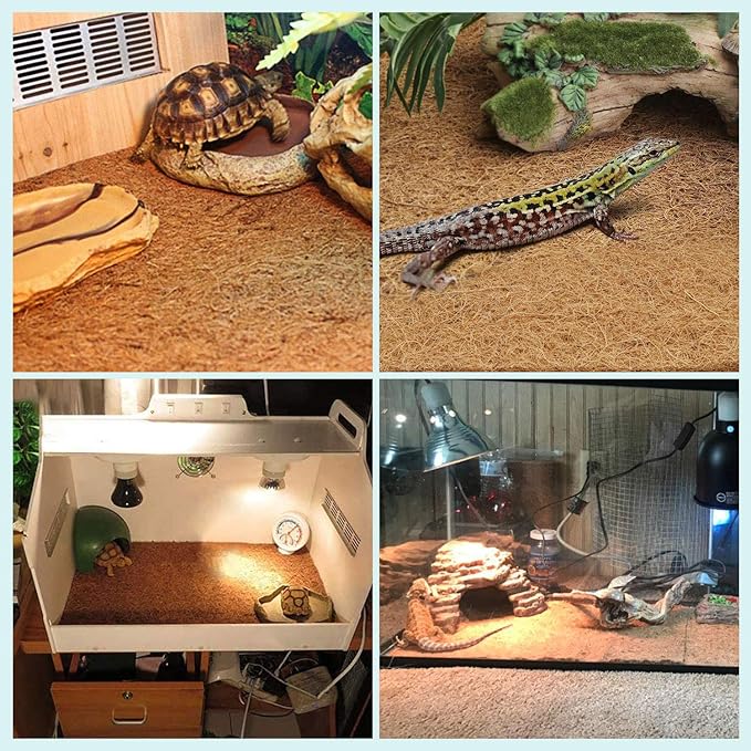 BWOGUE Reptile Carpet Natural Coconut Fiber Tortoise Lizard Mat,3 Pack Pet Terrarium Liner for Lizard Snakes Chamelon Geckos Turtle Bedding Mat Reptile Supplies