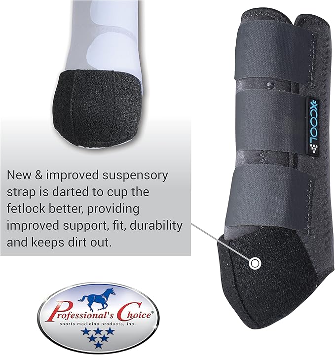 Professional's Choice 2XCOOL Sports Medicine Horse Boots | Protective & Breathable Design for Ultimate Comfort & Durability in Active Horses | Value 4 Pack | Small, Medium, Large