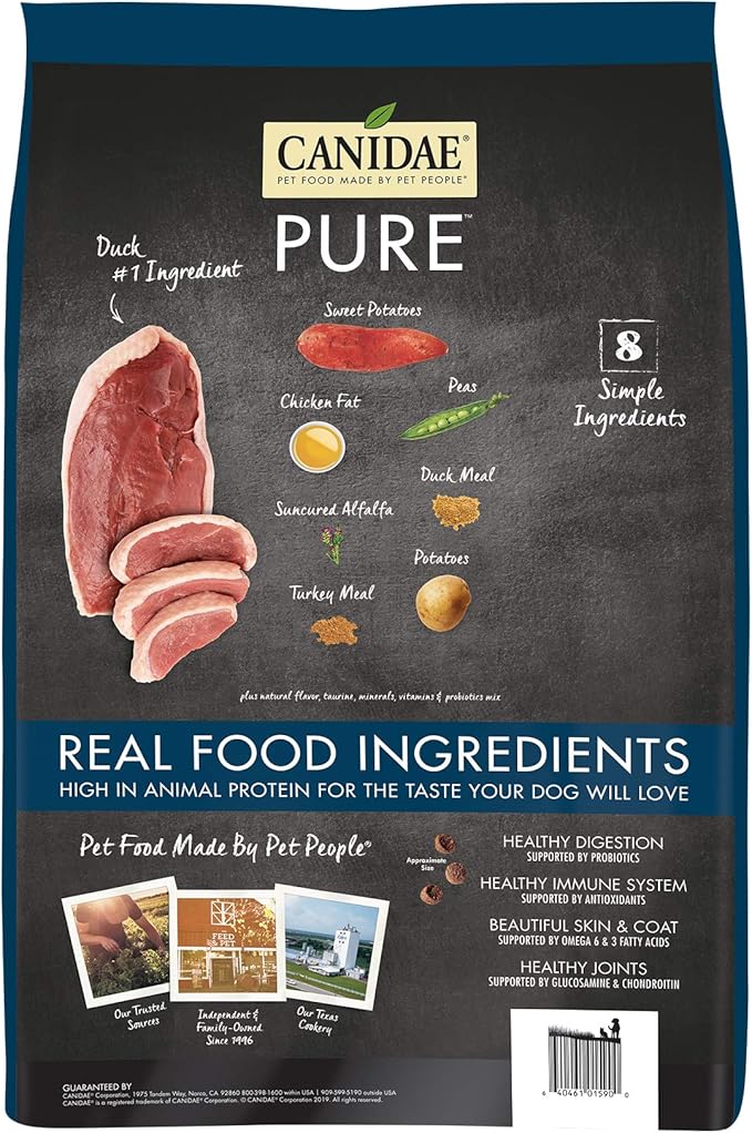 Canidae Pure Real Duck & Sweet Potato Recipe Adult Dry Dog 4 LB