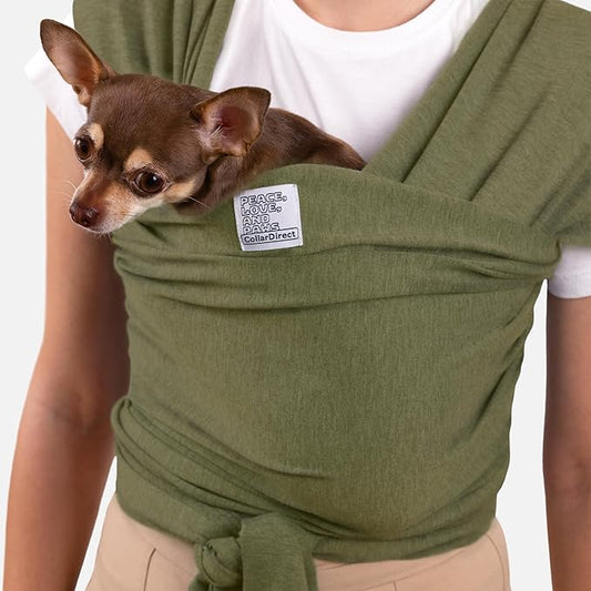 Dog Carrier for Small Dogs - Anti-Anxiety Cat Sling, Puppy Pouch - Pet Sling in Gray, Black (Green)