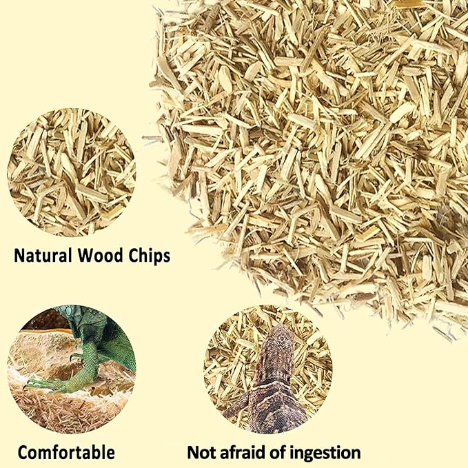 BNOSDM Aspen Snake Bedding, Reptile Aspen Substrate, 4 Quarts, Reptile Aspen Wood Chips Bedding for Corn Snake Terrarium Ball Python Tank Hamster Habitat