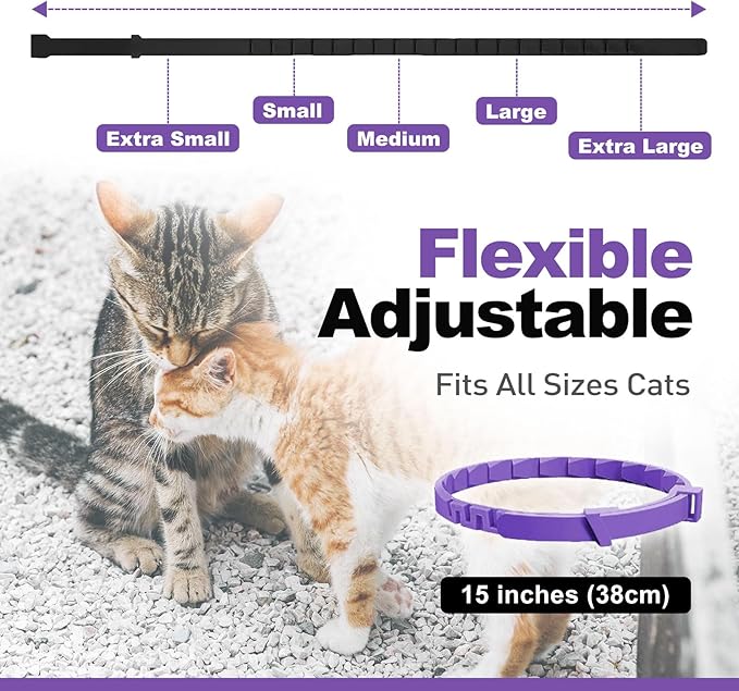 4 Pack Calming Collar for Cats, Cat Collars Efficient Relieve Reduce Anxiety Stress，Make Comfortable Relaxed，Pheromones Collar, Cat Calming Collar Kitten Supplies, Lasting 60 Days, Purple