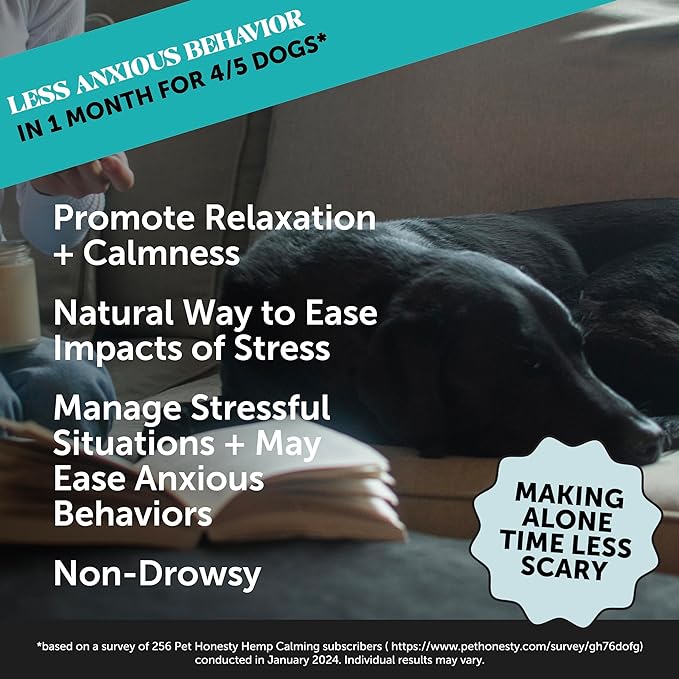 Pet Honesty Hemp Calming Chews for Dogs - Dog Anxiety Relief, Dog Calming Treats with Hemp + Valerian Root, Melatonin for Dogs - Helps Aid with Thunder, Fireworks, Chewing & Barking (Chicken 180 ct)