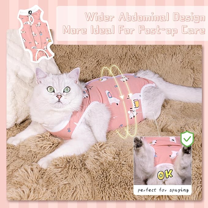 Cat Spay Recovery Suit Female, Breathable Cat Onesie for Cats After Surgery Female, Kitten Surgery Recovery Suit for Abdominal Wounds