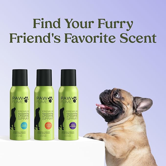 PAWFUME Premium Grooming Spray Dog Spray Deodorizer Perfume For Dogs - Dog Cologne Spray Long Lasting Dog Sprays - Dog Perfume Spray Long Lasting After Bath- Dog deodorizing Spray (Lavender, 4-Pack)