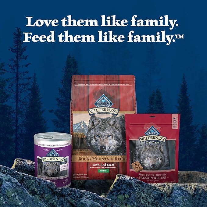 Blue Buffalo Wilderness Rocky Mountain Recipe High-Protein Adult Dry Dog Food, Made in the USA with Natural Ingredients Plus Wholesome Grains, Red Meat, 28-lb. Bag