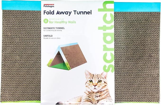 Catstages Fold Away Tunnel and Corrugated Cat Scratcher