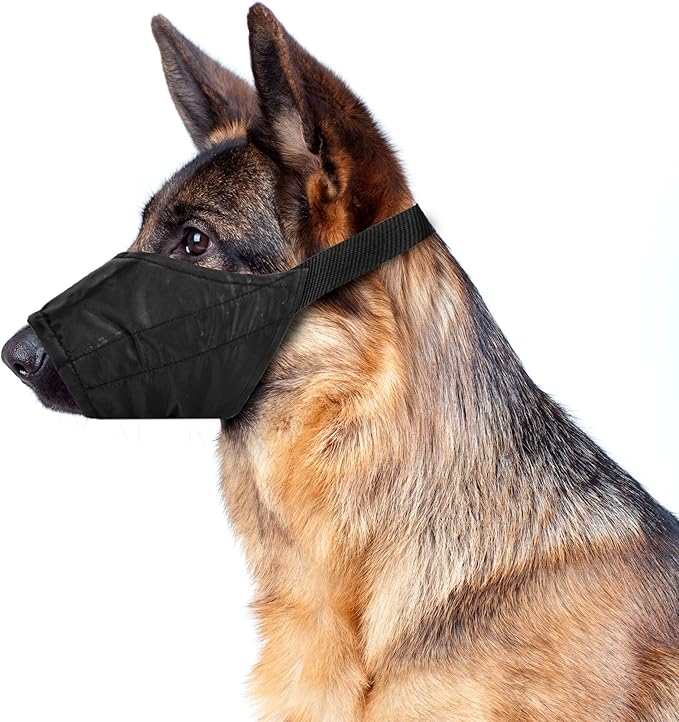 Dog Muzzle for Large Dogs 50lbs (L) Soft Mesh Nylon Quick Fit Dog Muzzle - Large Breed Dog Grooming Supplies - Large Dog Muzzle for Biting