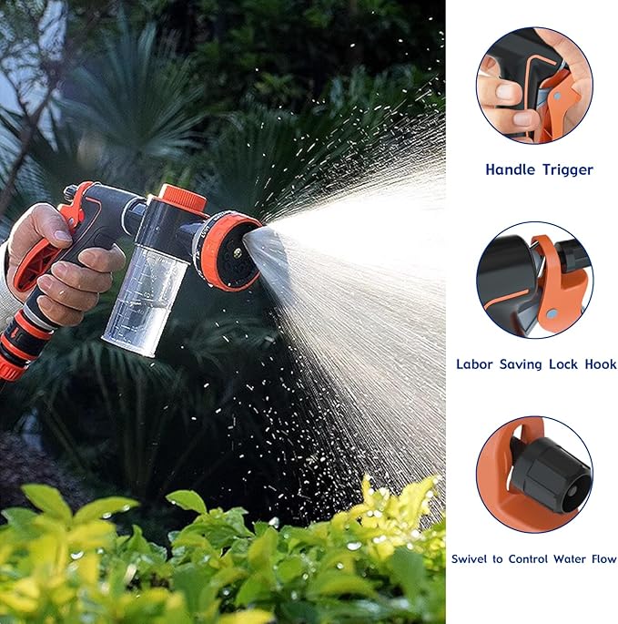 Dog Shower Attachment Sprayer Nozzles with 3/4” GHT Male x 1/2” NPT Male Connector for Garden Hose Dog Wash Sprayer with Soap Dispenser Hose Shampoo Nozzle Sprayer for Indoor Outdoor Pet Pup Dog Wash