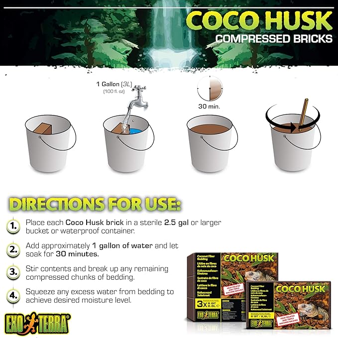 Exo Terra Coco Husk Terrarium Substrate, 8-Quart