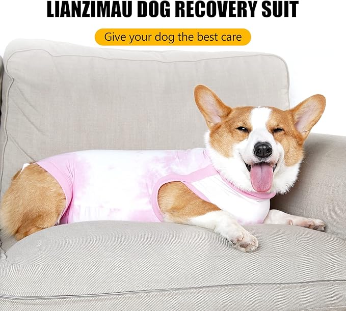 Lianzimau Dog Recovery Suit,Spay Suit for Female dog,E-Collar Cone Alternative After Surgery Anti-Licking,Neuter Suit for Male Dogs,Dog Surgical Suit for Abdominal Wounds Dog Onesie Body Suits