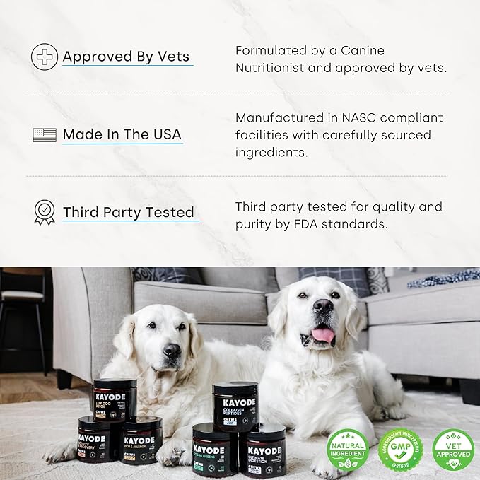 Collagen Puptides - Collagen for Dogs | Great for Senior Dog Joints. Premium Bovine, Marine Collagen, Omega 3s. for Dog Joints, Cartilage & Skin.. Tasty Steak Collagen Chews for Dogs