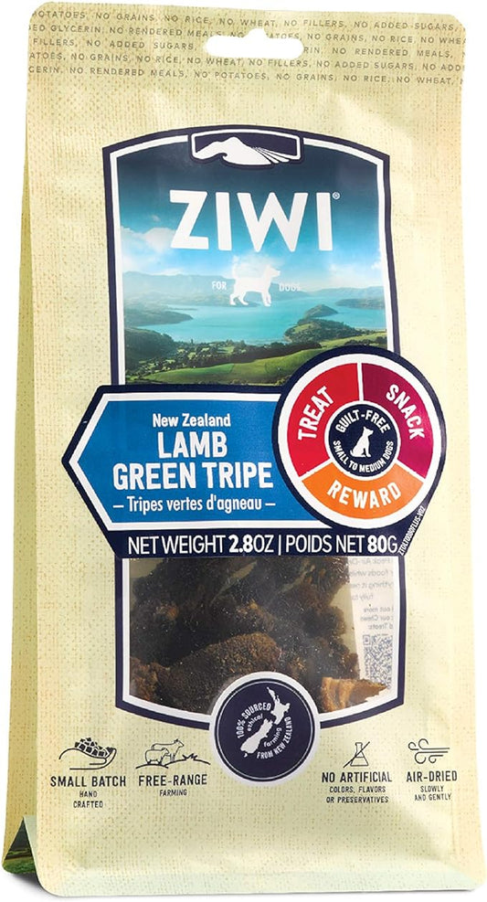 ZIWI Dog Chews and Treats – All Natural, Air-Dried, Single Protein, Grain-Free, High-Value Treat, Snack, Reward (Lamb Green Tripe) 2.8 Ounce (Pack of 1)