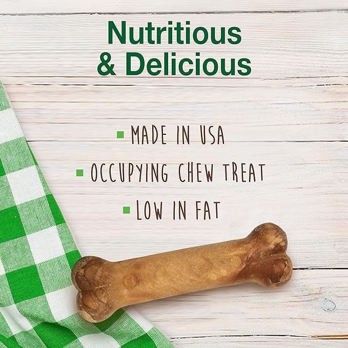 Nylabone Healthy Edibles Natural Dog Chews Long Lasting Bacon Flavor Treats for Dogs, Medium/Wolf (7 Count)