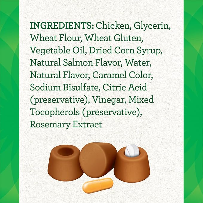 Greenies Feline Pill Pockets for Cats Natural Soft Cat Treats, Salmon Flavor, 3 oz. Pack (85 Treats)