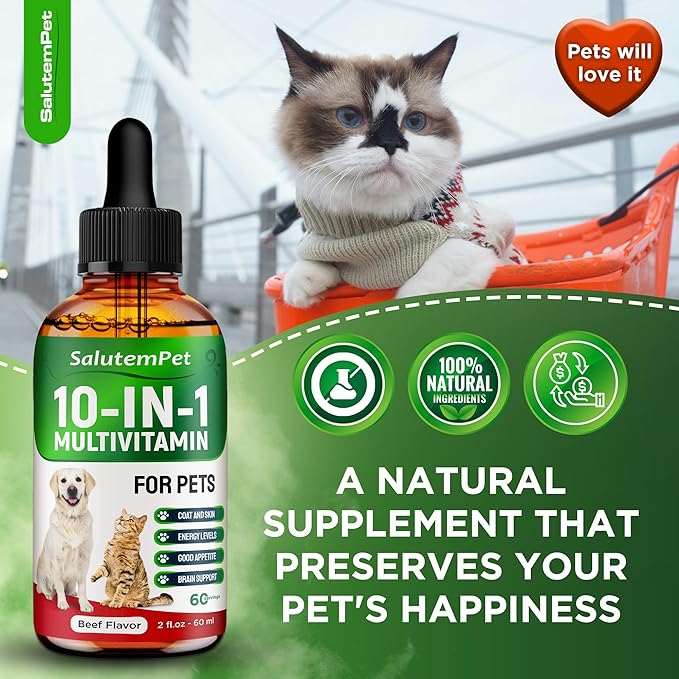 Cat & Dogs Vitamins and Supplements | Vitamins for Cats and Dogs | Pet Vitamins and Supplements | Dog Multivitamins | Cat Vitamins and Supplements | Liquid Dog Vitamins | Cat Multivitamins | 2 Oz