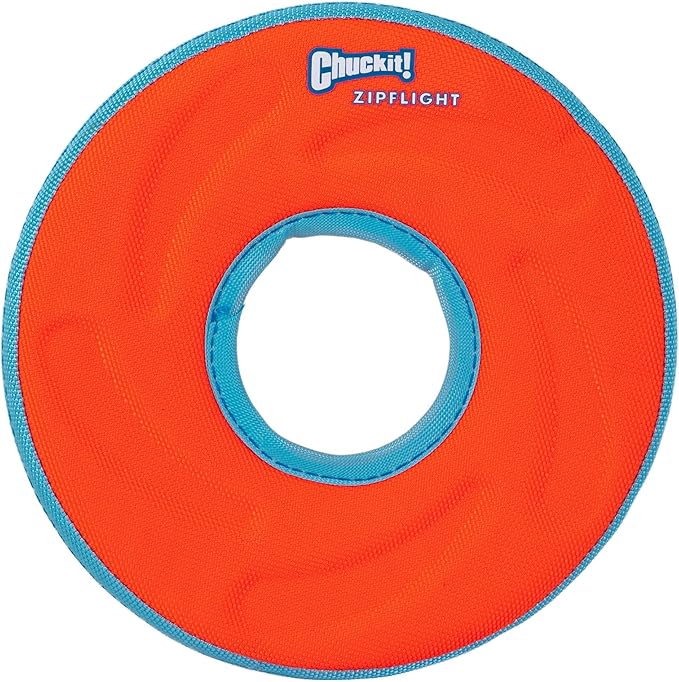 Chuckit Zipflight Flying Disc Dog Toy, Small (6"), Orange And Blue