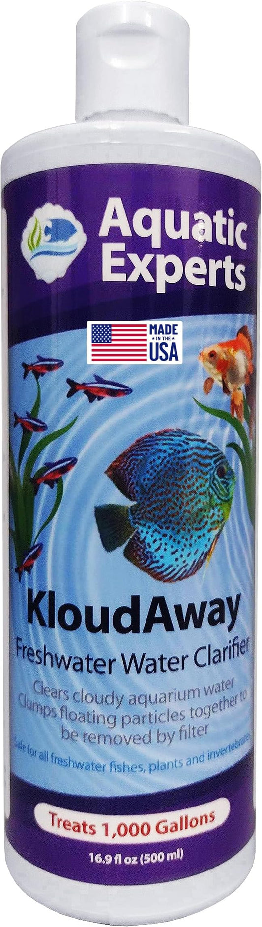 KloudAway Freshwater Aquarium Water Clarifier - Clears Cloudy Water, Water Clarifier for Fish Tank, Made in USA, Aquatic Experts (1 Pack)