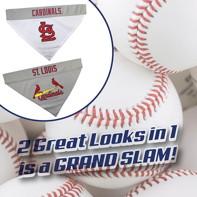 Pets First SLC-3217-L-XL MLB Saint Louis Cardinals Reversible Pet Bandana, Large/X-Large, MLB Team Color