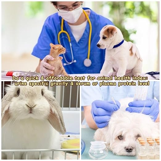3-in-1 Animal Clinical Refractometer, Measuring Animal's Health Index of Urine Specific Gravity and Serum Protein, Ideal for Veterinary and Pet Owner