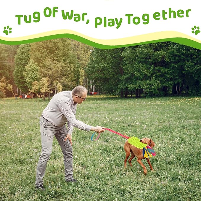 Dog Tug Toys Dog Toys for Aggressive Chewers Dog Rope Toy with Strong Squeak, Easy to Grap Large Dog Chew Toy Ideal for Training for Puppy, Middle Dog Play, Dog Grinding Teeth