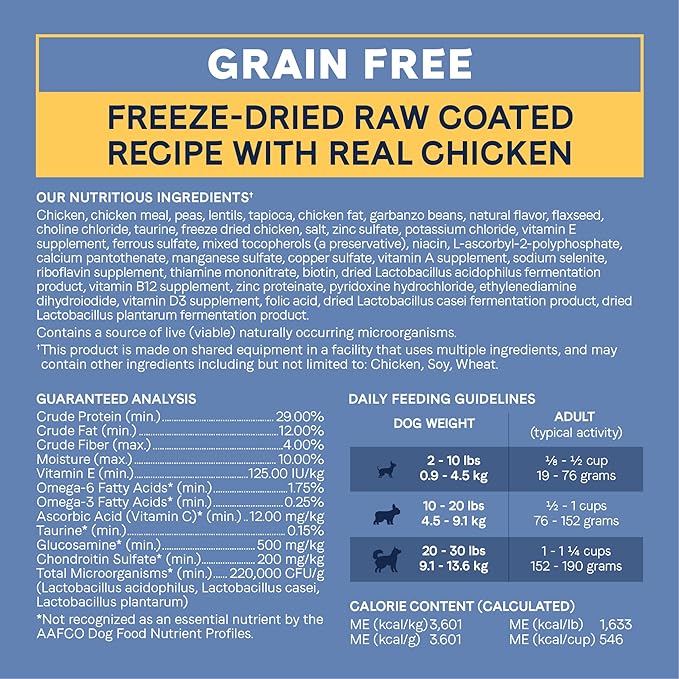 CANIDAE PURE Petite Freeze-Dried raw coated Recipe with Real Chicken Dog Dry 10 lbs.