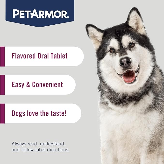 PetArmor 7 Way De-Wormer for Dogs, Oral Treatment for Tapeworm, Roundworm & Hookworm in Large Dogs & Puppies (Over 25 lbs), Worm Remover (Praziquantel & Pyrantel Pamoate), 2 Flavored Chewables