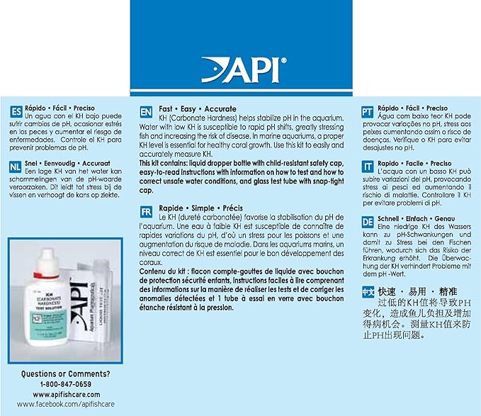 API CARBONATE HARDNESS TEST KIT Aquarium Water Test Kit