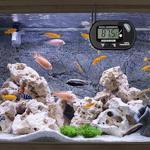 2-Pack Aquarium Thermometer, Fish Tank Thermometer, AikTryee Water Thermometer with 3.3ft Cord Fahrenheit/Celsius(℉/℃) for Vehicle Reptile Terrarium Fish Tank Refrigerator.