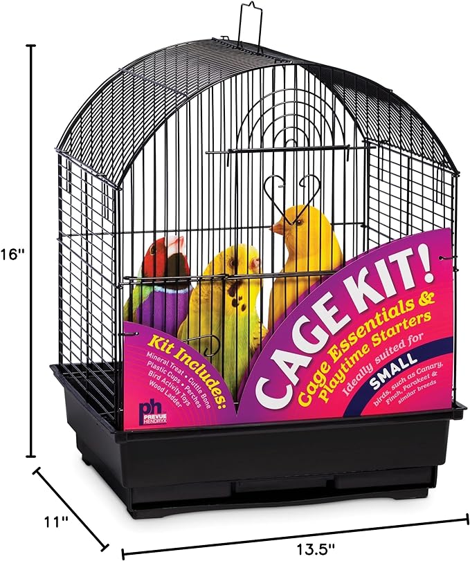 Prevue Hendryx 91101 Round Roof Bird Cage Kit, Black, 3/8"