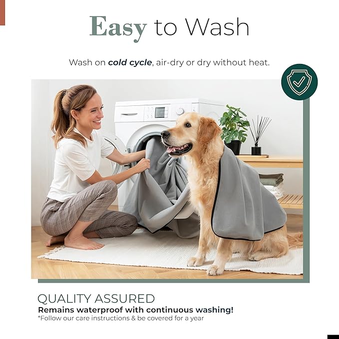 Waterproof Blanket for Bed - Enjoy Intimacy, Peaceful, Cherished Love Moments - Fleece Blanket Waterproof, Dual-Tone Warm/Cool Gray, Perfect for Couples, Adults & Pets/Dogs [80”x90”]