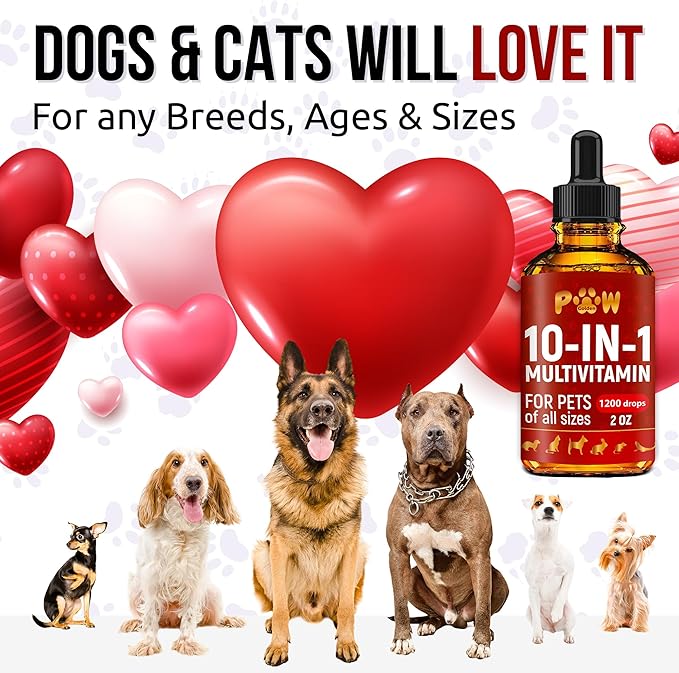 Cat and Dog Vitamins and Supplements | Dog Vitamin | Vitamins for Cats | Multivitamin for Dogs | Cat Supplements & Vitamins | Vitamins for Dogs | Natural Cat Vitamins | 2 oz