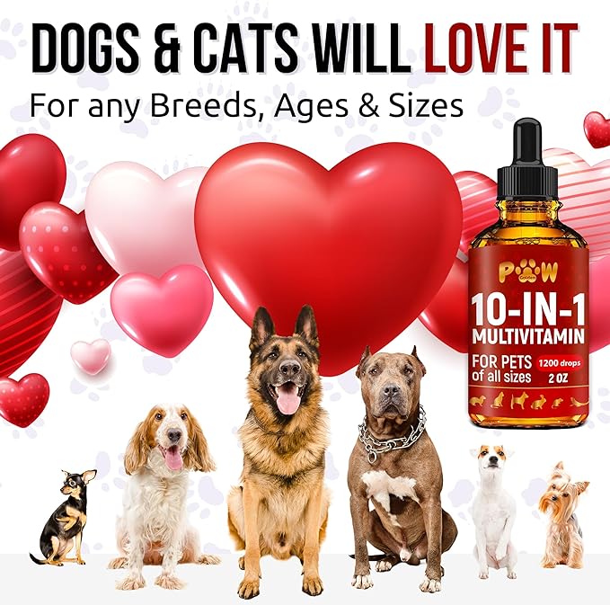 Cat & Dog Vitamins and Supplements | Essential Dog & Cat Vitamins | Multivitamin for Dogs | Cat Multivitamin | Pet Vitamin | 2 Pack