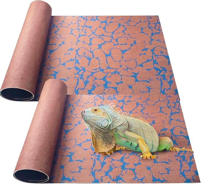 BNOSDM 2 PCS Reptile Carpet Mat Terrarium Liner Bedding Reptile Cage Mat Supplies for Tortoise Lizard Leopard Gecko Snake Chameleon 23.6’’ x 15.7’’