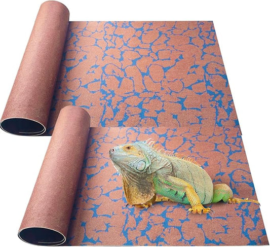BNOSDM 2 PCS Reptile Carpet Mat Terrarium Liner Bedding Reptile Cage Mat Supplies for Tortoise Lizard Leopard Gecko Snake Chameleon 23.6’’ x 15.7’’