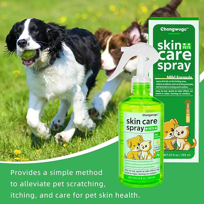 Pets Wound Care Spray for Dogs & Cats, Allergy Relief, Relieve Itching and Pain, Healing Wounds, Mild Formula, Spray-on Easy to Use, 10 fl oz