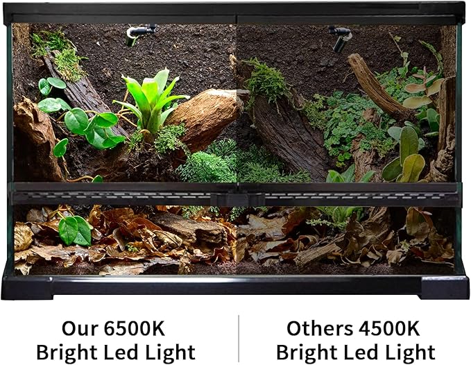 LED Compact Bulb 13W 6500K,Full Spectrum LED Light for Reptiles,Amphibian and Plant Growth,10000H Long Lifespan and Rotate 90°(1.4 * 1.4 * 8inch)