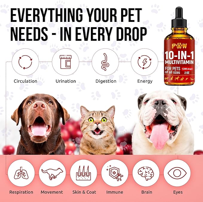 Cat & Dog Vitamins and Supplements | Essential Dog & Cat Vitamins | Multivitamin for Dogs | Cat Multivitamin | Pet Vitamin | 2 Pack