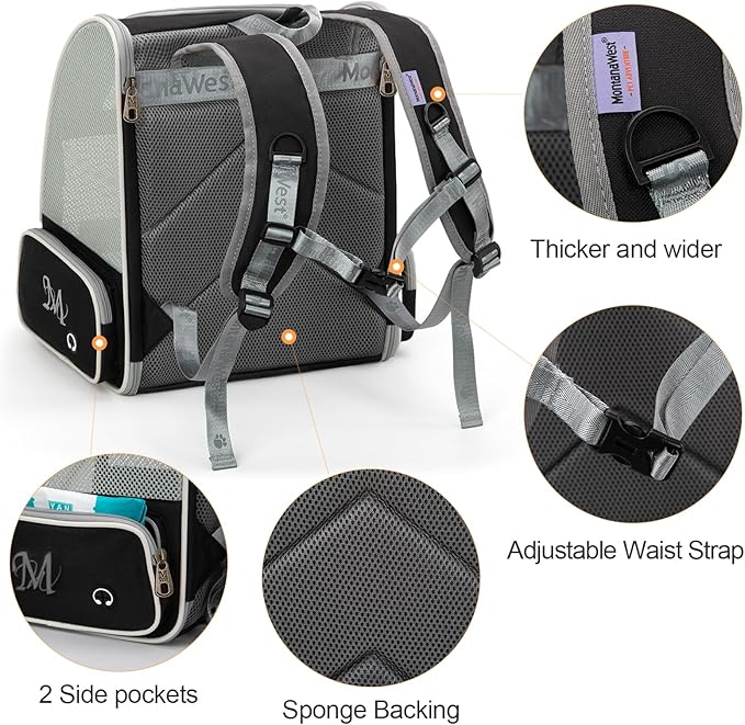 Montana West Cat Carrier Backpack for Small Medium Dog & Puppies with Breathable Mesh for Hiking Camping Backpack Travel Bag