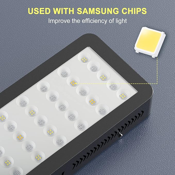 Phlizon 165W Dimmable Full Spectrum Aquarium LED Light Fish Tank LED Reef Decoration Light for Saltwater Freshwater Fish Coral Reef (20"x7"x2.4")