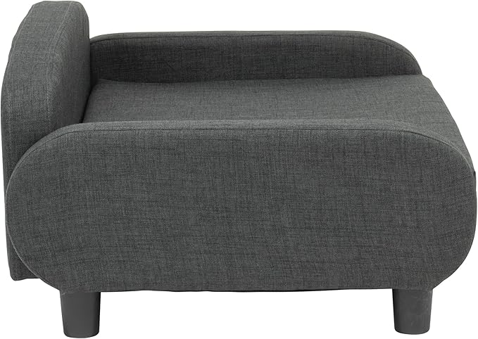 Paws & Purrs Modern Pet Sofa 41.5" Wide for Large Dog with Removable/Washable Mattress Cover, Dark Gray