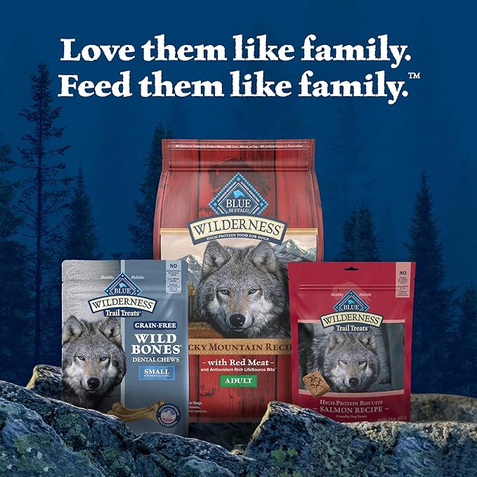 Blue Buffalo Wilderness Wild Bones Grain-Free Dental Chews Dog Treats, Small, 27-oz Bag