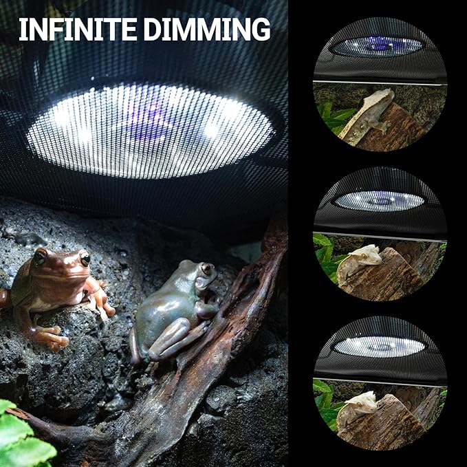 REPTI ZOO UVB Reptile Light with Dimming, LED UVB Light Bulb Fixture for Bearded Dragon Gecko Lizard Turtle Snake, Adjustable Brightness UVB Lamp for Tropical & Desert Reptile
