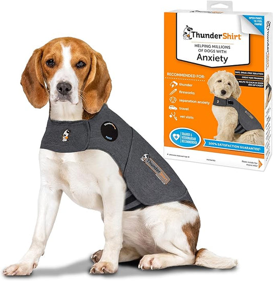 ThunderShirt for Dogs, Medium, Heather Gray Classic - Dog Anxiety Relief Calming Vest