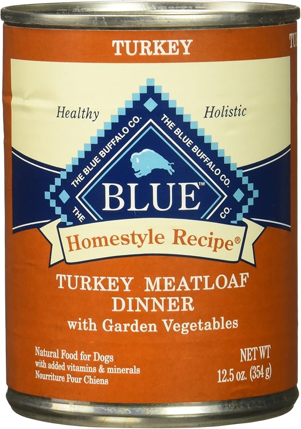 Blue Buffalo Homestyle Recipe Turkey Meatloaf Dinner Canned Dog Food 12.5 Ounce (Pack of 1)