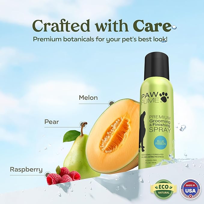 PAWFUME Premium Grooming Spray Dog Spray Deodorizer Perfume for Dogs - Dog Cologne Spray Long Lasting Dog Sprays - Dog Perfume Spray Long Lasting After Bath- Dog deodorizing Spray (Blue Ribbon)